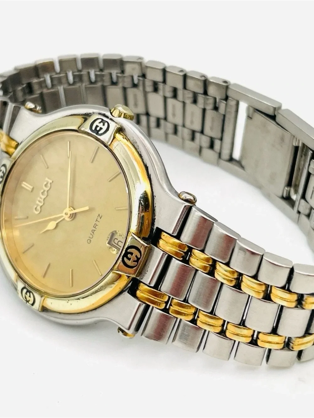 Gucci Two-Tone Stainless Steel Watch with Gold Dial